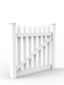 PVC Colonial Picket Fence Gate - Scalloped