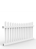 PVC Colonial Picket Fence Panel - Scalloped