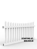 PVC Colonial Picket Fence Panel - Scalloped
