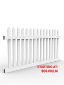 PVC Colonial Picket Fence Panel