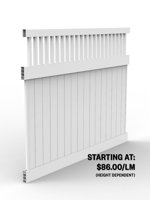 PVC Hamptons Top Picket Fence Panel