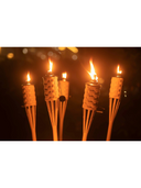 One Thatch Synthetic Bamboo Tiki Torch - Set Of 4