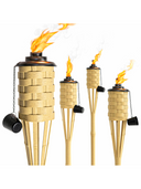 One Thatch Synthetic Bamboo Tiki Torch - Set Of 4