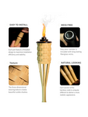 One Thatch Synthetic Bamboo Tiki Torch - Set Of 4